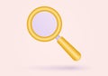 Magnify 3d icon. Magnifying glass or loupe sign. Search, find symbol. Vector Royalty Free Stock Photo